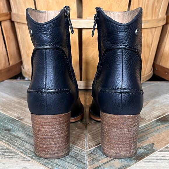 UGG Annie Black Full Grain Leather 1095061 Zip-Up Ankle Boots Womens Size 6.5 - Picture 6 of 12